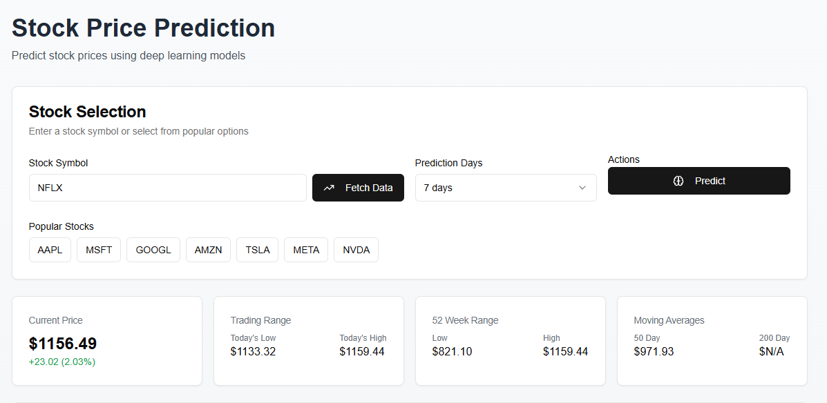 Image of Stock Prediction App